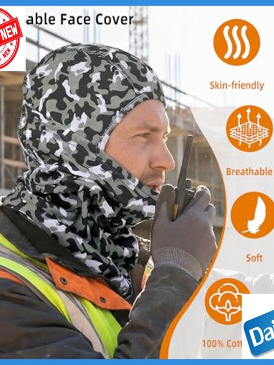 Flame Resistant Balaclava Hood 5.5oz Cotton Arc Rated FR Face Mask main image 5